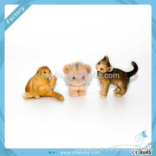 Platic small animal toy with flocking